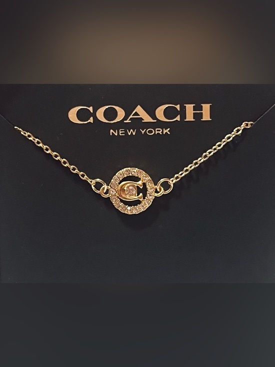 Coach Jewelry - Coach Gold-Tone Crystal Circle 'C' Necklace